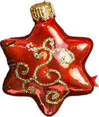 Weihnachtskugel in Sternform