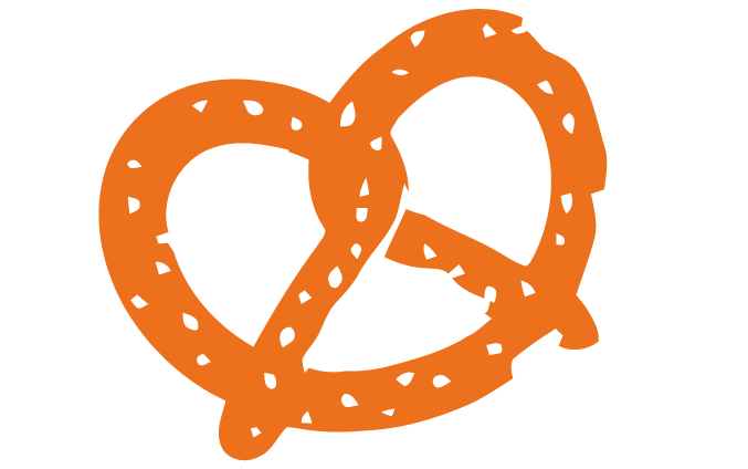 Illustrierte Brezel als Snackmotiv für die Volltreffer-Aktion von apetito catering.