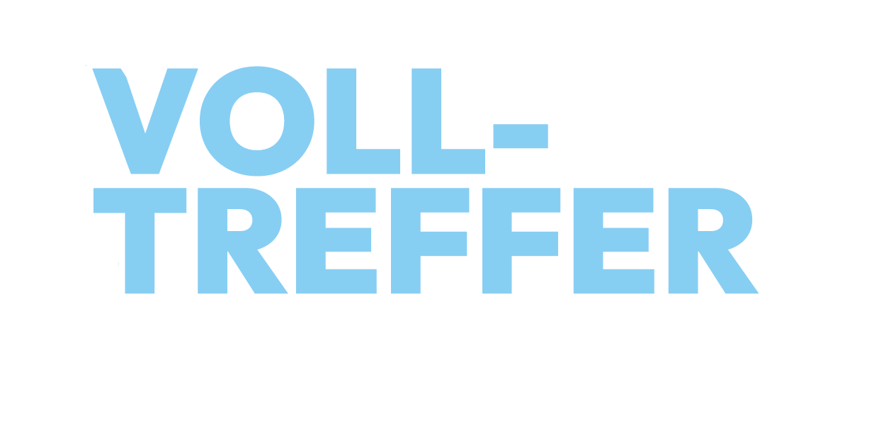 Schriftzug „VOLLTREFFER“ als Aktionslogo der Kampagne.