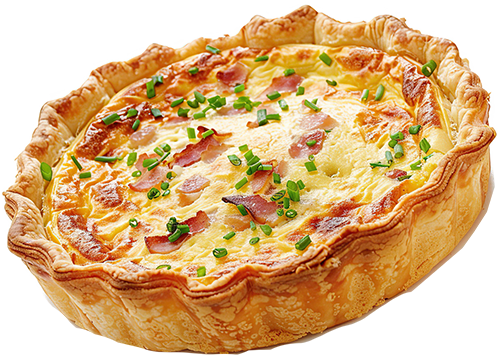 Köstlich gefüllte Quiche mit Schnittlauch und Schinken