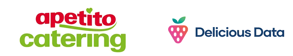 Apetito catering Siegel und daneben das Delicious Data Siegel 