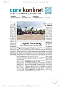 Titelbild der Carekonkret mit Lösungen für Entscheider in der Pfege und Bericht über apetito catering