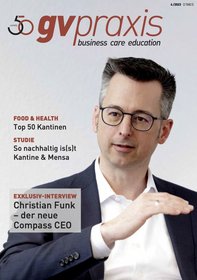Cover der gvpraxis zum Kantinentest des Focus vom 23.04.2023 über Auszeichnungen der Caterer