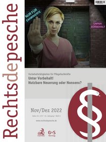 Cover der Rechtsdepesche als epaper Ausgabe November und Dezember 2022