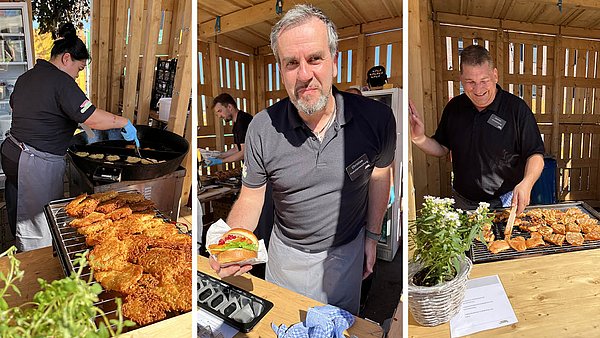 Leckere und saftige Burger bei der Jubiläumsfeier der Westfalen AG von apetito catering